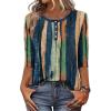 Zeagoo 3/4 Length Sleeve Women Tops Crew Neck Blouses Dressy Casual Summer T Shirts Loose Fit Business Work Clothes(Cx289-multicolor)