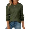 Zeagoo Fall Sweaters for Women 2025 Casual Crewneck Knit Long Sleeve Loose Pullover Sweater Outfits Tops(Army Green)