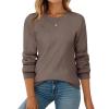 Zeagoo Fall Sweaters for Women 2025 Casual Crewneck Knit Long Sleeve Loose Pullover Sweater Outfits Tops(Brown)