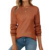 Zeagoo Fall Sweaters for Women 2025 Casual Crewneck Knit Long Sleeve Loose Pullover Sweater Outfits Tops(Caramel)