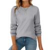 Zeagoo Fall Sweaters for Women 2025 Casual Crewneck Knit Long Sleeve Loose Pullover Sweater Outfits Tops(Gray)