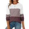 Zeagoo Fall Sweaters for Women 2025 Casual Crewneck Knit Long Sleeve Loose Pullover Sweater Outfits Tops(Multicolored)