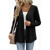 Zeagoo Lightweight Cardigan for Women 2026 Long Sleeve Open Front Casual Cardigans with Pockets(Black)
