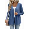 Zeagoo Lightweight Cardigan for Women 2026 Long Sleeve Open Front Casual Cardigans with Pockets(Blue)