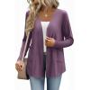 Zeagoo Lightweight Cardigan for Women 2026 Long Sleeve Open Front Casual Cardigans with Pockets(Purple)