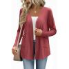 Zeagoo Lightweight Cardigan for Women 2026 Long Sleeve Open Front Casual Cardigans with Pockets(Red)
