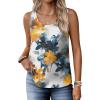 Zeagoo Silk Satin Tank Tops for Women Scoop Neck Sleeveless Camisole Tops 2026 Summer Basic Blouses(Print -Tie Dye Flower)