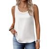 Zeagoo Silk Satin Tank Tops for Women Scoop Neck Sleeveless Camisole Tops 2026 Summer Basic Blouses(White)