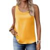 Zeagoo Silk Satin Tank Tops for Women Scoop Neck Sleeveless Camisole Tops 2026 Summer Basic Blouses(Yellow)