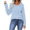 Zeagoo Sweaters for Women Long Sleeve Tops Soft Knit Crew Neck Pullover Sweater Lightweight Crochet 2026 Fall Outfits(Aa Blue)