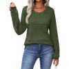 Zeagoo Sweaters for Women Long Sleeve Tops Soft Knit Crew Neck Pullover Sweater Lightweight Crochet 2026 Fall Outfits(Army Green)