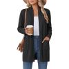 Zeagoo Women Long Cardigan Sweaters Lightweight Open Front Duster Knit Fashion Sweater Coats Trendy Cardigans with Pocket(Black)