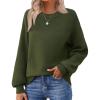 Zeagoo Women’s 2026 Fall Chunky Knit Sweater Oversized Crewneck Long Sleeve Winter Cotton Pullover Sweaters Jumper Tops(Army Green)