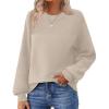 Zeagoo Women’s 2026 Fall Chunky Knit Sweater Oversized Crewneck Long Sleeve Winter Cotton Pullover Sweaters Jumper Tops(Beige)