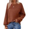 Zeagoo Women’s 2026 Fall Chunky Knit Sweater Oversized Crewneck Long Sleeve Winter Cotton Pullover Sweaters Jumper Tops(Caramel)