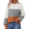 Zeagoo Women’s 2026 Fall Chunky Knit Sweater Oversized Crewneck Long Sleeve Winter Cotton Pullover Sweaters Jumper Tops(Colorblock 278)