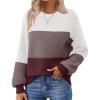Zeagoo Women’s 2026 Fall Chunky Knit Sweater Oversized Crewneck Long Sleeve Winter Cotton Pullover Sweaters Jumper Tops(Colorblock 284)