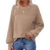 Zeagoo Women’s 2026 Fall Chunky Knit Sweater Oversized Crewneck Long Sleeve Winter Cotton Pullover Sweaters Jumper Tops(Khaki)