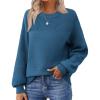 Zeagoo Women’s 2026 Fall Chunky Knit Sweater Oversized Crewneck Long Sleeve Winter Cotton Pullover Sweaters Jumper Tops(Lake Blue)