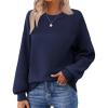 Zeagoo Women’s 2026 Fall Chunky Knit Sweater Oversized Crewneck Long Sleeve Winter Cotton Pullover Sweaters Jumper Tops(Navy Blue)
