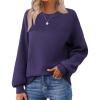 Zeagoo Women’s 2026 Fall Chunky Knit Sweater Oversized Crewneck Long Sleeve Winter Cotton Pullover Sweaters Jumper Tops(Purple)