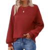 Zeagoo Women’s 2026 Fall Chunky Knit Sweater Oversized Crewneck Long Sleeve Winter Cotton Pullover Sweaters Jumper Tops(Red)