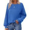 Zeagoo Women’s 2026 Fall Chunky Knit Sweater Oversized Crewneck Long Sleeve Winter Cotton Pullover Sweaters Jumper Tops(Sky Blue)