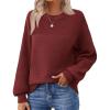 Zeagoo Women’s 2026 Fall Chunky Knit Sweater Oversized Crewneck Long Sleeve Winter Cotton Pullover Sweaters Jumper Tops(Wine Red)