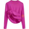 Zeagoo Women’s Fleece Sherpa Lined Sweater Mock Neck Long Sleeve Thermal Shirt 2026 Fall Winter Fuzzy Knit Jumper Tops S-XXL(Hot Pink)