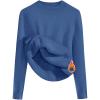 Zeagoo Women’s Fleece Sherpa Lined Sweater Mock Neck Long Sleeve Thermal Shirt 2026 Fall Winter Fuzzy Knit Jumper Tops S-XXL(Navy)