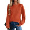 Zeagoo Womens Sweaters 2026 Fashion Fall Tops Crew Neck Long Sleeve Knit Pullover Sweater S-XXL(Orange)