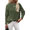Zeagoo Women’s Sweaters Loose Knit Side Button 2025 Fall Fashion Trendy Casual Pullover Tops Clothes(Army Green)