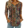 Zeagoo Womens Tops Long Sleeve Shirts Boho Tops for Women 2026 Fall Blouses Ladies Sweatshirts Spring Fashion Clothing(A01-ethnic Style)