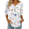 Zeagoo Womens Tops Long Sleeve Shirts Boho Tops for Women 2026 Fall Blouses Ladies Sweatshirts Spring Fashion Clothing(A01-white Print)