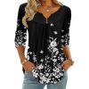Zeagoo Womens Tops Long Sleeve Shirts Boho Tops for Women 2026 Fall Blouses Ladies Sweatshirts Spring Fashion Clothing(Black Print)
