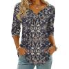 Zeagoo Womens Tops Long Sleeve Shirts Boho Tops for Women 2026 Fall Blouses Ladies Sweatshirts Spring Fashion Clothing(Blue Ethnic Style)
