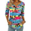 Zeagoo Womens Tops Long Sleeve Shirts Boho Tops for Women 2026 Fall Blouses Ladies Sweatshirts Spring Fashion Clothing(Gradual Rainbow Trees)