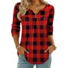 Zeagoo Womens Tops Long Sleeve Shirts Boho Tops for Women 2026 Fall Blouses Ladies Sweatshirts Spring Fashion Clothing(Red Plaid)