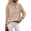Zeagoo Women’s Turtleneck Sweater 2025 Fall Winter Chunky Knit Sweaters Casual Side Slit Pullover Jumper Top(Khaki)