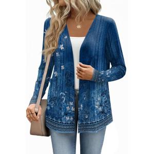 Zeagoo Lightweight Cardigan for Women 2026 Long Sleeve Open Front Casual Cardigans with Pockets(Mz845)