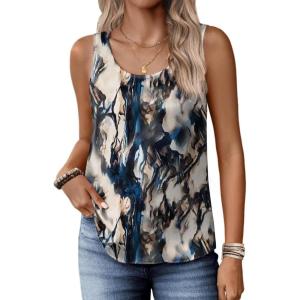 Zeagoo Silk Satin Tank Tops for Women Scoop Neck Sleeveless Camisole Tops 2026 Summer Basic Blouses(Zr220)