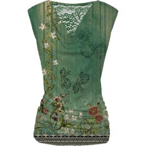 Zeagoo Tank Top for Women Trendy Going Out Tops Sleeveless Shirts Ruched Business Casual Basic Tunic Tops(Army Green Floral)