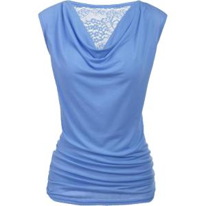 Zeagoo Tank Top for Women Trendy Going Out Tops Sleeveless Shirts Ruched Business Casual Basic Tunic Tops(Blue)