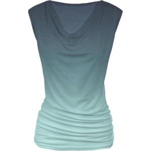 Zeagoo Tank Top for Women Trendy Going Out Tops Sleeveless Shirts Ruched Business Casual Basic Tunic Tops(Blue Gradient)