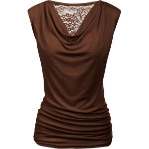 Zeagoo Tank Top for Women Trendy Going Out Tops Sleeveless Shirts Ruched Business Casual Basic Tunic Tops(Brown)