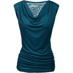 Zeagoo Tank Top for Women Trendy Going Out Tops Sleeveless Shirts Ruched Business Casual Basic Tunic Tops(Dark Cyan)