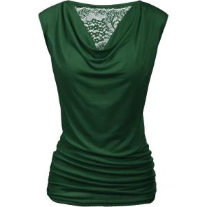 Zeagoo Tank Top for Women Trendy Going Out Tops Sleeveless Shirts Ruched Business Casual Basic Tunic Tops(Dark Green)
