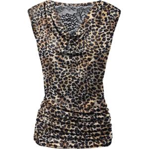 Zeagoo Tank Top for Women Trendy Going Out Tops Sleeveless Shirts Ruched Business Casual Basic Tunic Tops(Leopard Print)