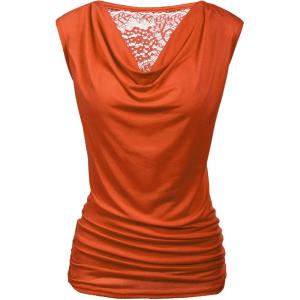 Zeagoo Tank Top for Women Trendy Going Out Tops Sleeveless Shirts Ruched Business Casual Basic Tunic Tops(Orange)