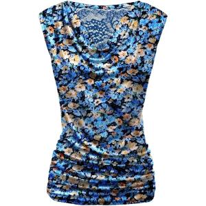 Zeagoo Tank Top for Women Trendy Going Out Tops Sleeveless Shirts Ruched Business Casual Basic Tunic Tops(Orange Blue)